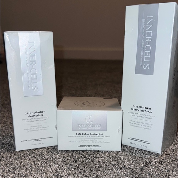 Inner-Cells Skincare BUNDLE - 24H Moisturizer Peeling Gel & Toner ~Retail $530
